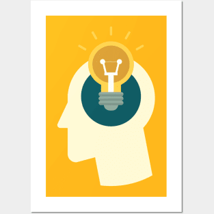 Idea Bulb Head Posters and Art